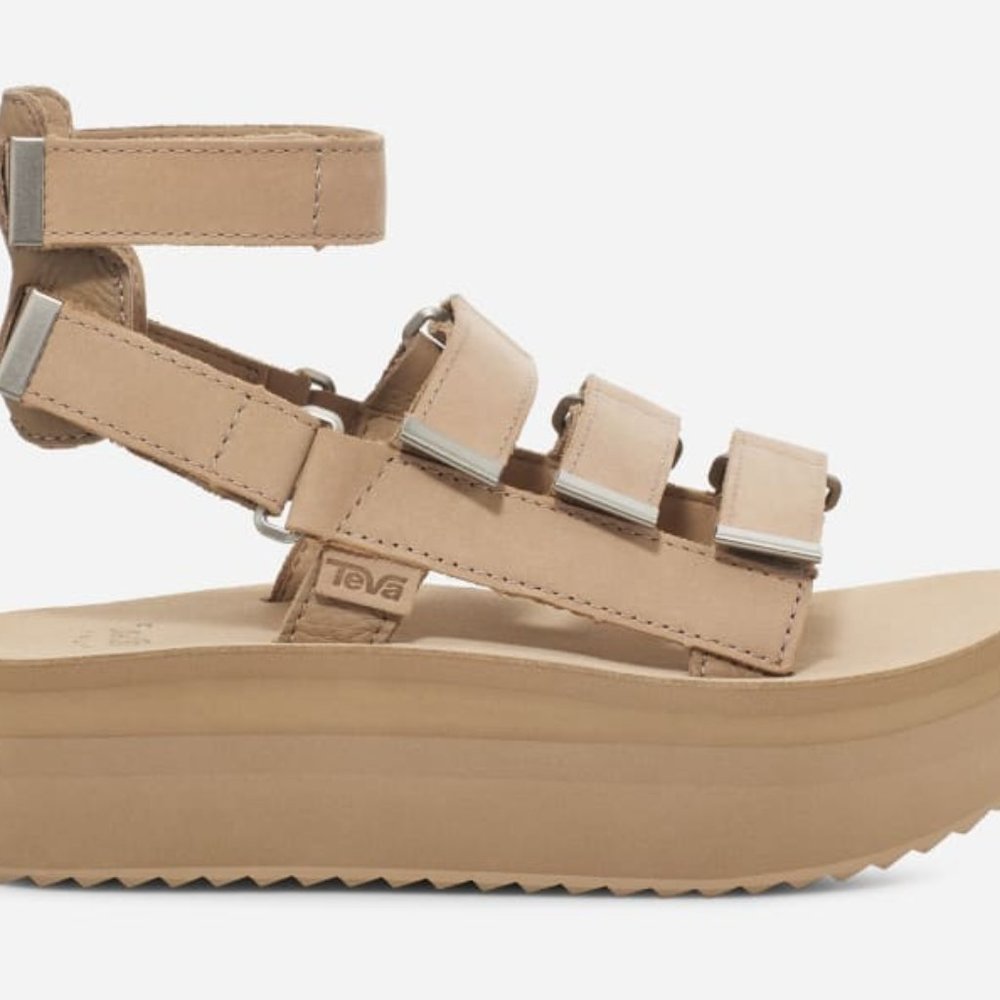 TEVA Women's Flatform Mevia Leather Sandals